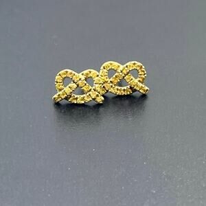 A Signed 14k Yellow Topaz Twisted Ribbon Pretzel Stud Earrings 1.7‎ Grams
